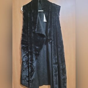 Coco Rose Black Faux Fur Vest
